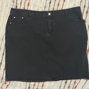 Black denim skirt